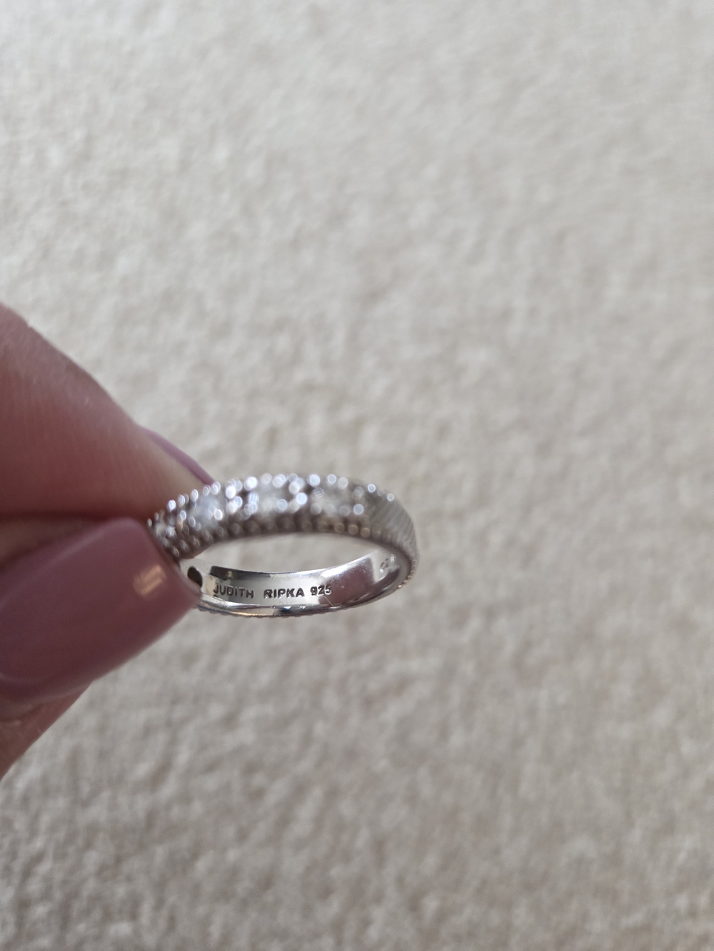 AUTHENTIC JUDITH RIPKA STERLING SILVER & PAVÉ CZ STACKING RING SET (SIZE 8) - Picture 6 of 6